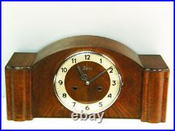 Junghans Pure Art Deco Chiming Mantel Clock Black Forest