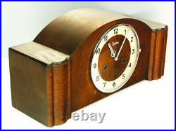 Junghans Pure Art Deco Chiming Mantel Clock Black Forest