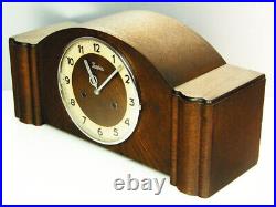 Junghans Pure Art Deco Chiming Mantel Clock Black Forest