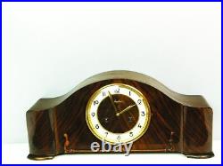 Junghans Pure Art Deco Chiming Mantel Clock Black Forest Germany