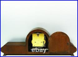 Junghans Pure Art Deco Chiming Mantel Clock Black Forest With Balance Wheel