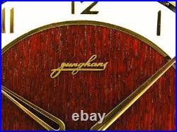 Junghans Pure Art Deco Chiming Mantel Clock Black Forest With Balance Wheel