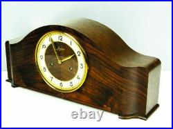 Junghans Pure Art Deco Chiming Mantel Clock Black Forest With Pendulum