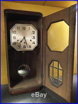Junghans Westminster Regulator Wanduhr clock 8/8 art deco Pfeilkreuz 64