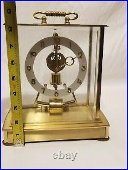 Kieninger & Obergfell (6 Jewel) Electronic Brass Glass Mantel Clock West Germany