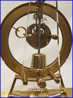 Kieninger & Obergfell (6 Jewel) Electronic Brass Glass Mantel Clock West Germany