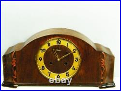Kienzle Art Deco Chiming Mantel Clock Black Forest With Pendulum