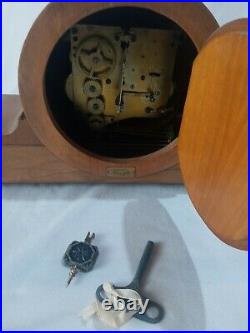 Kienzle Clock 1930s Art Deco Mantle Quarter Chime German Clock Key Pendulum