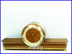 LATER ART DECO JUNGHANS WESTMINSTER CHIMING MANTEL CLOCK WITH BALANCE WHEEL