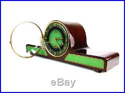LAUFFER WESTMINSTER antique mantel clock art deco chiming rare pendulum green