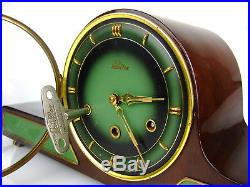 LAUFFER WESTMINSTER antique mantel clock art deco chiming rare pendulum green