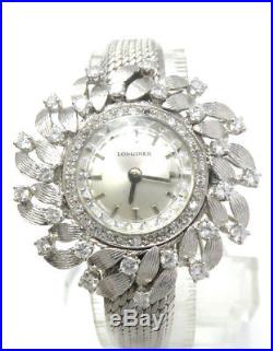 LONGINES Uhr GOLD watch titanic art deco Weißgold Brillanten diamonds clock 750