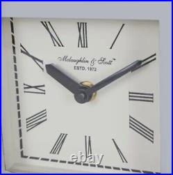 Large Art Deco Plaza Nickel Mantel Clock