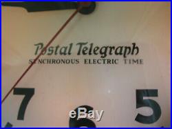 Large Hammond Art Deco Postal Telegraph Lighted Wall Clock