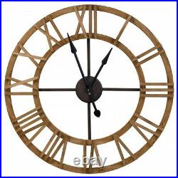 Large Round Wooden Statement Piece Wall Clock 90 cm