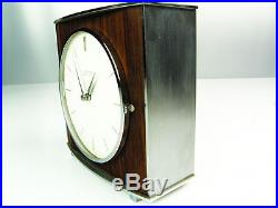 Later Art Deco Bauhaus Metal Chiming Desk Clock From Junghans Electrogong