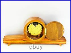 Later Art Deco Chiming Mantel Clock Junghans Black Forest Germany From 50's