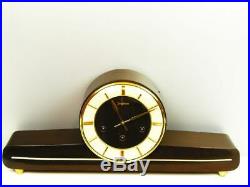 Later Art Deco Westminster Chiming Mantel Clock From Junghans Germany Of 50's
