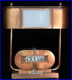 Lawson Time Los Angeles CA Model 812 1930's Art Deco Streamline Clock Lamp Combo