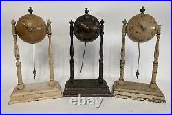 Lot of 3 Vintage Antique 1930's Globe Clock Co GCC Ball Desk Clocks As-is Parts