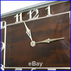 MARTI Mantel TOP Clock Art Deco SKYSCRAPER SOLID SILVER Dial French 1910s CHROME