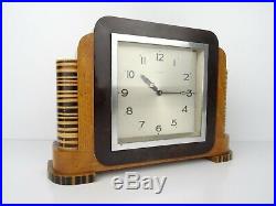 MAUTHE Art Deco Mantel Desk Alarm Clock Vintage German (Junghans Hermle era)