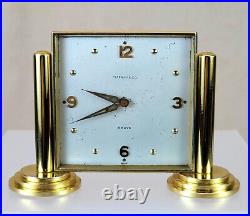 MCM Tiffany & Co. Swiss 8-Day Clock Gilt-Brass Case, Mathey-Tissot Luxor 15-jwls