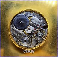 MCM Tiffany & Co. Swiss 8-Day Clock Gilt-Brass Case, Mathey-Tissot Luxor 15-jwls