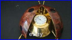 Maitland Smith (style) Lady Bug Polished Brass And Penshell Clock