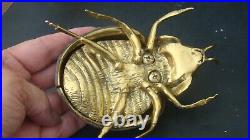 Maitland Smith (style) Lady Bug Polished Brass And Penshell Clock