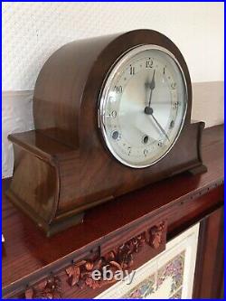 Mantle Clock A Beautiful Dome Shaped C1930/40s Mahogany 8 Day Clock Working