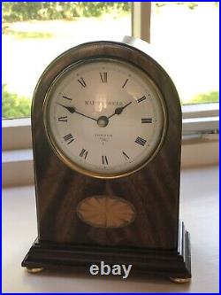 Mappin & Webb Mantle Clock Art Deco WORKING Mantel Japanese Quartz Movement Wood