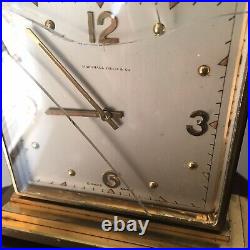 Marshall Field Art Deco Desk Clock Brass Double Dial Sided Concord Watch Tiffany
