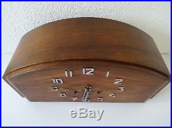 Mauthe Antique German Westminster WW2 Mantel Shelf Clock Art Deco (Junghans era)