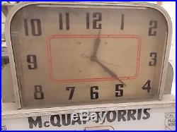 McQuay Norris Art Deco Clock Advertising Sign Circa 1956 Barn Find Needs Work