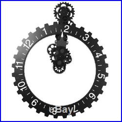 Mechanical Gear 3D Wall Clock Quartz Movement Month/Date/Hour Wheel Clock