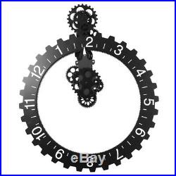 Mechanical Gear Wall Clock Home Decor Rustic Contemporary Industrial Chic