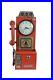 Metal Red Vintage Phone Booth Home Art Deco Table/Wall Mail Box Clock Keyholder