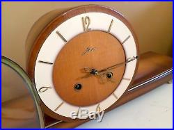 Mid Century Haid Hermle German Mantle Clock Art Deco Junghans Kienzle Era MCM