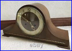 Mid-Century Henry Coehler Co. Heco Art Deco West German Mantel Clock withkey Works