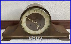 Mid-Century Henry Coehler Co. Heco Art Deco West German Mantel Clock withkey Works