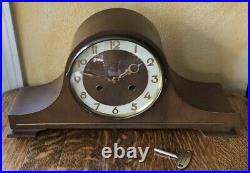 Mid-Century Henry Coehler Co. Heco Art Deco West German Mantel Clock withkey Works