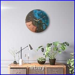 Mid Century Metal Modern Wall Clock, Original Silent Art Deco Wall Clock