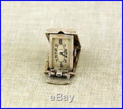 Miniature ESZEHA / CHOPARD Art Deco 935 Silver travel clock Uhr pocket watch RAR