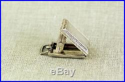 Miniature ESZEHA / CHOPARD Art Deco 935 Silver travel clock Uhr pocket watch RAR