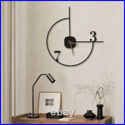 Minimalist Metal Oversize Wall Clock Silent Quartz Mechanism, Art Deco, Gift