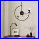 Minimalist Metal Oversize Wall Clock Silent Quartz Mechanism, Art Deco, Gift