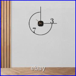 Minimalist Metal Oversize Wall Clock Silent Quartz Mechanism, Art Deco, Gift