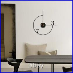 Minimalist Metal Oversize Wall Clock Silent Quartz Mechanism, Art Deco, Gift