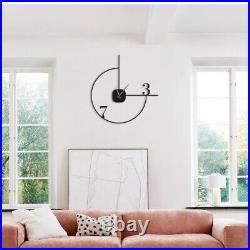 Minimalist Metal Oversize Wall Clock Silent Quartz Mechanism, Art Deco, Gift